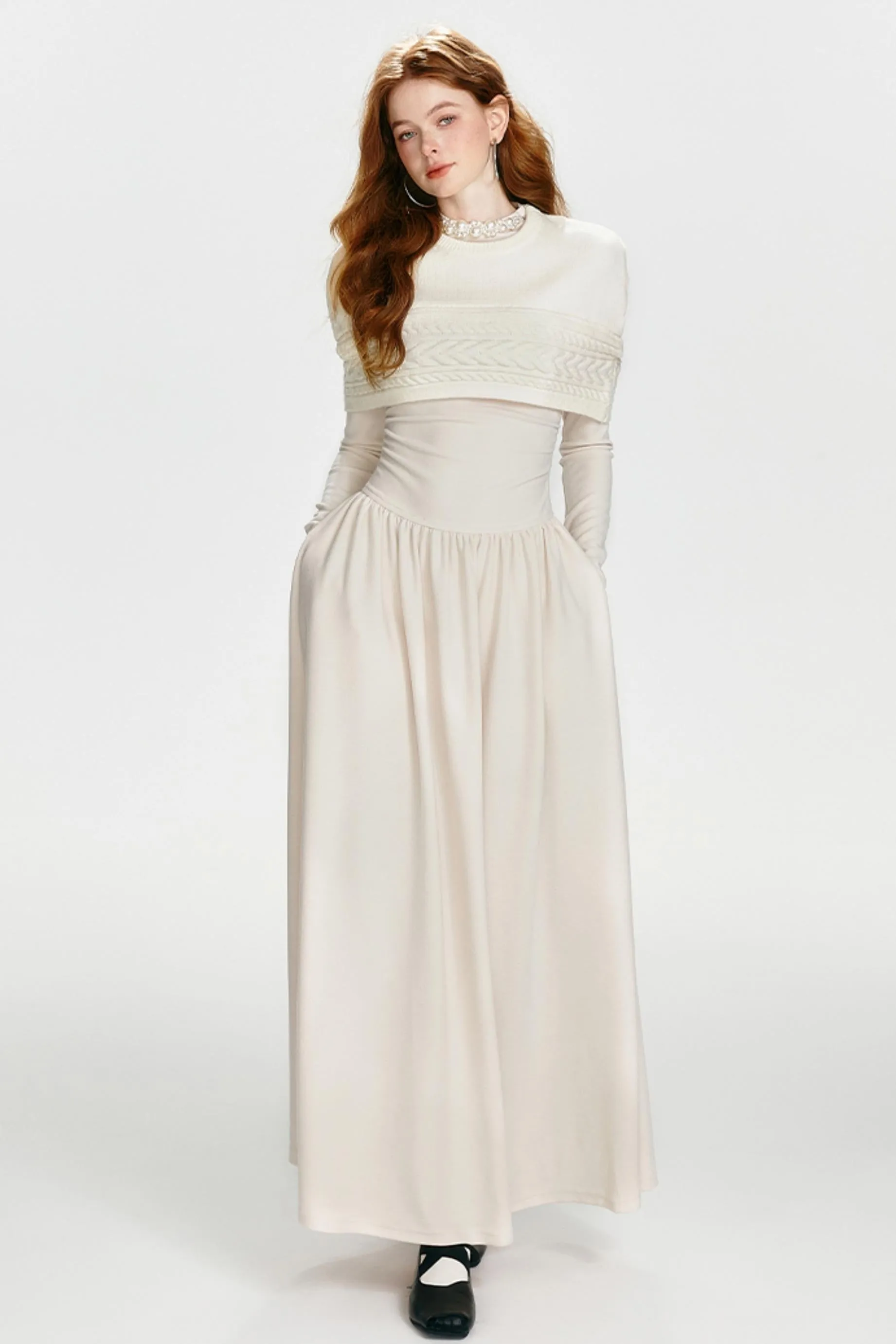 Chic Drawstring Maxi Dress Set-Up