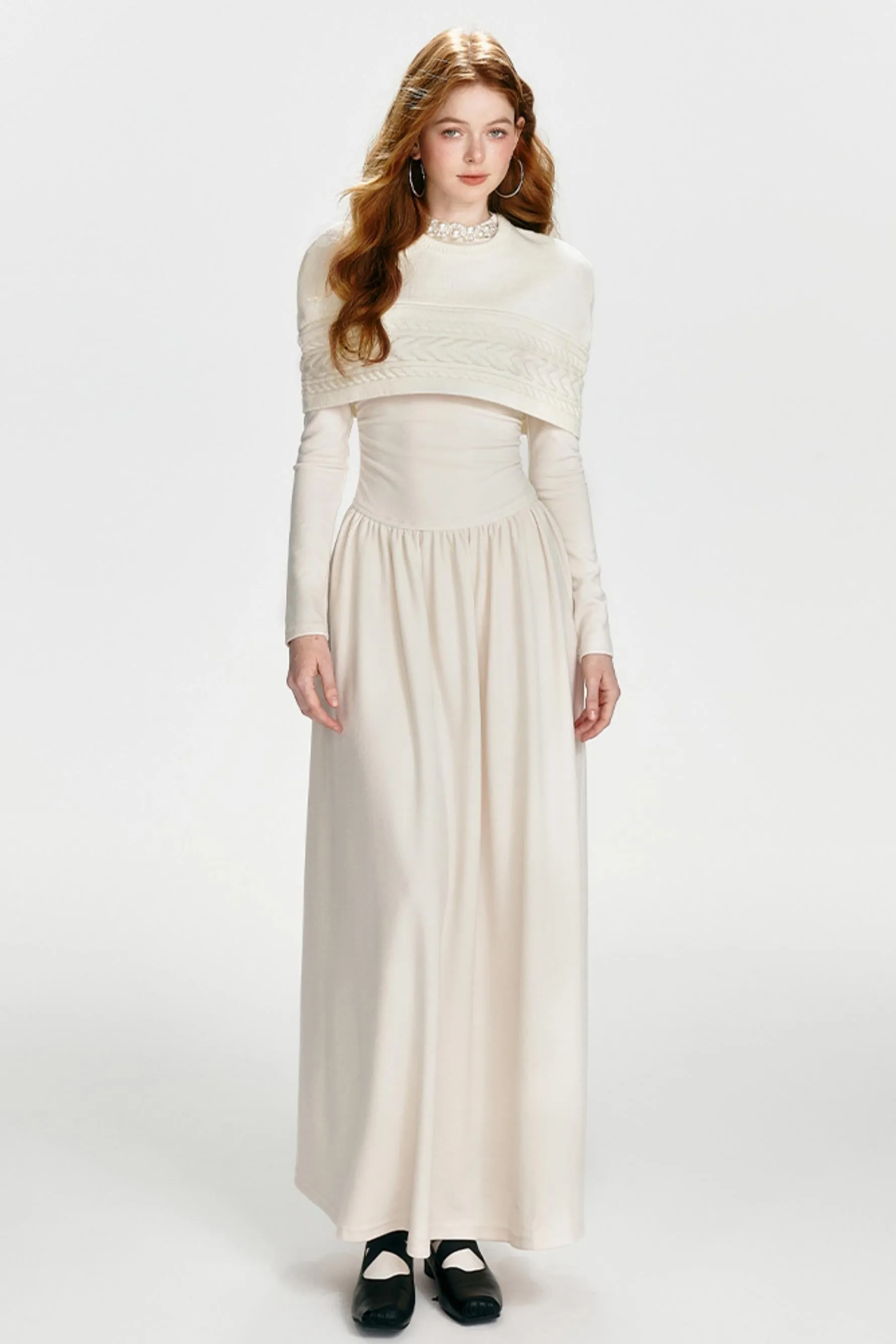 Chic Drawstring Maxi Dress Set-Up