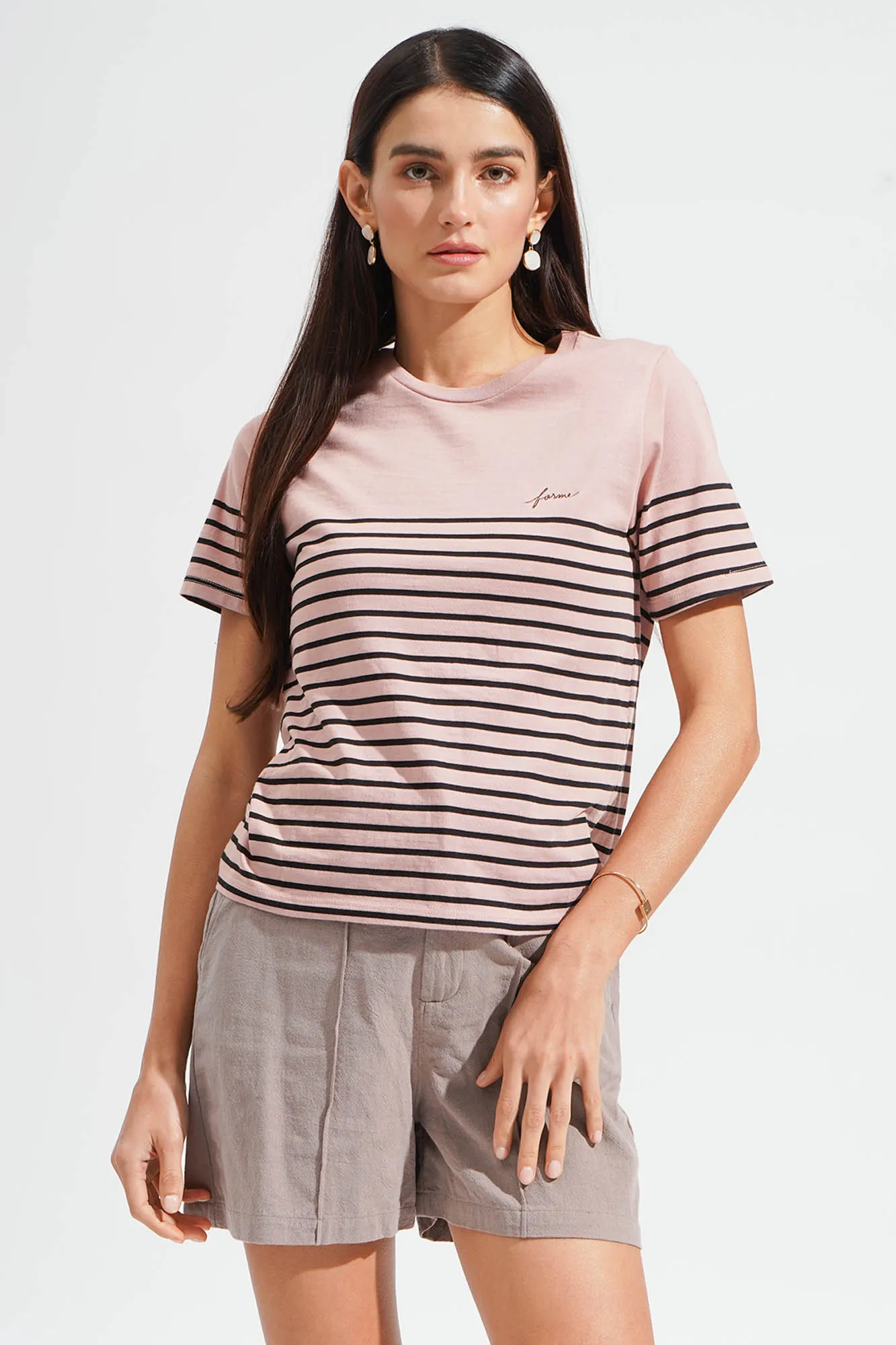 Closet Staples Logo Striped Mock Neck Tee