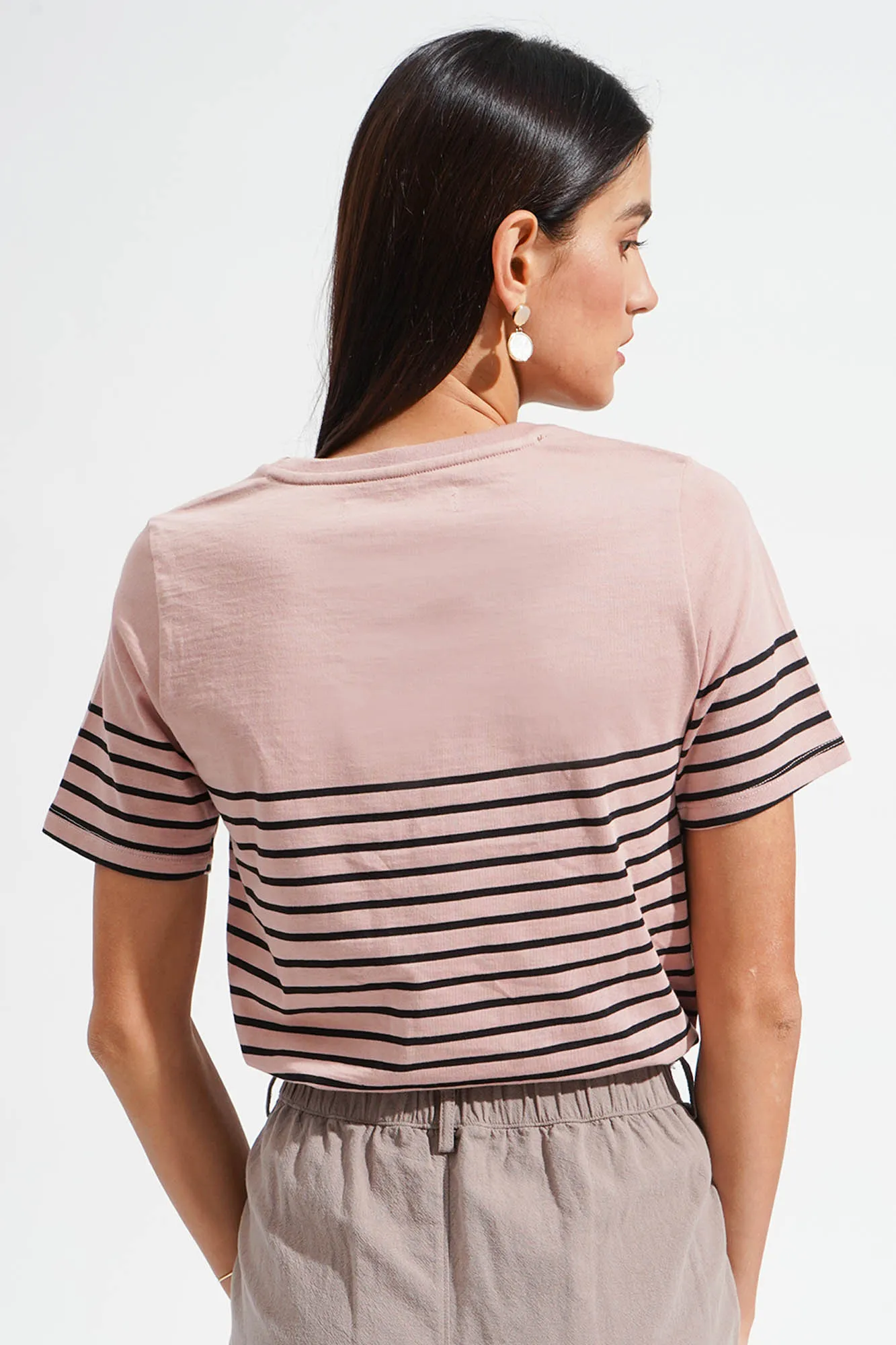 Closet Staples Logo Striped Mock Neck Tee