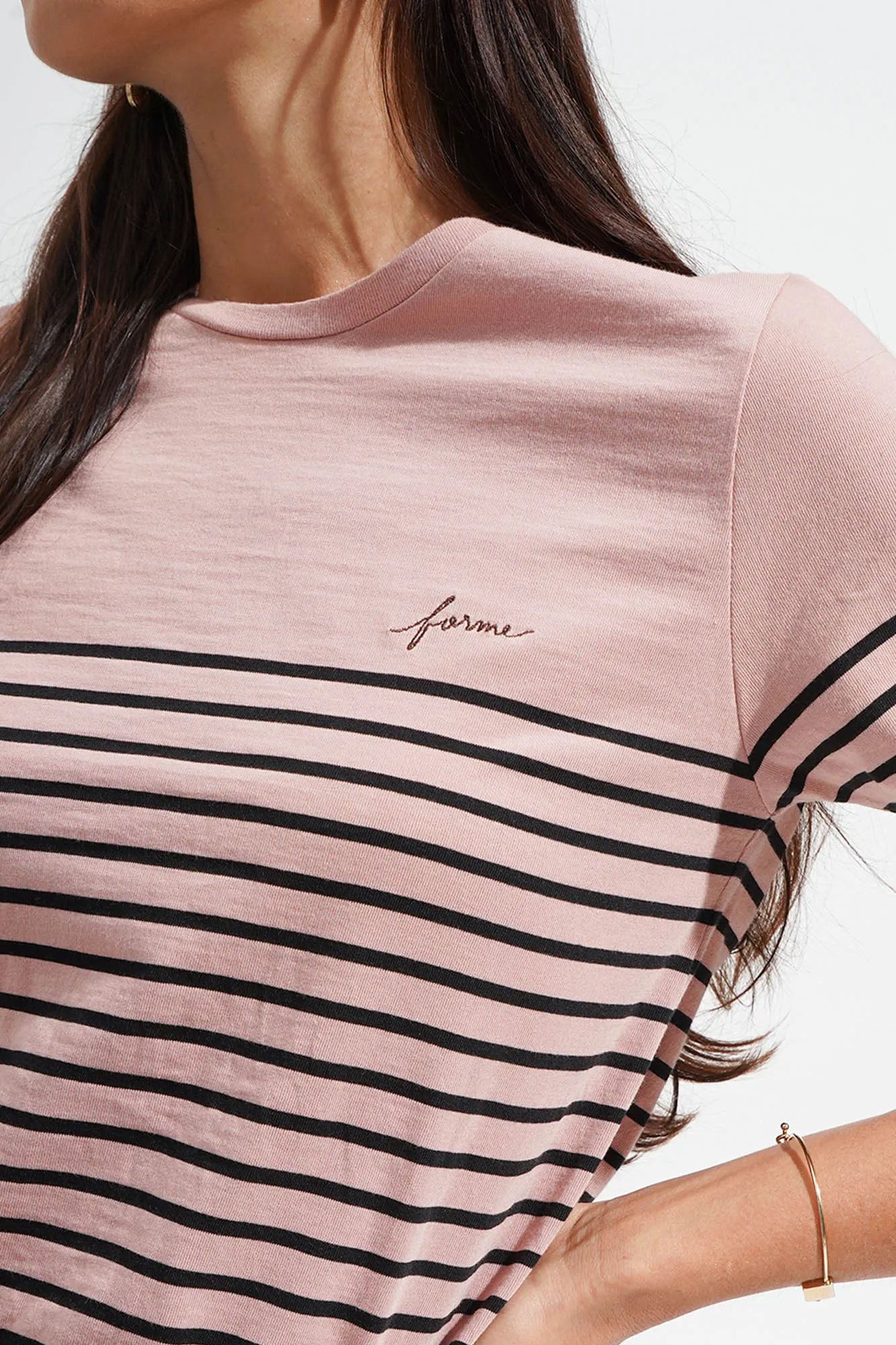 Closet Staples Logo Striped Mock Neck Tee