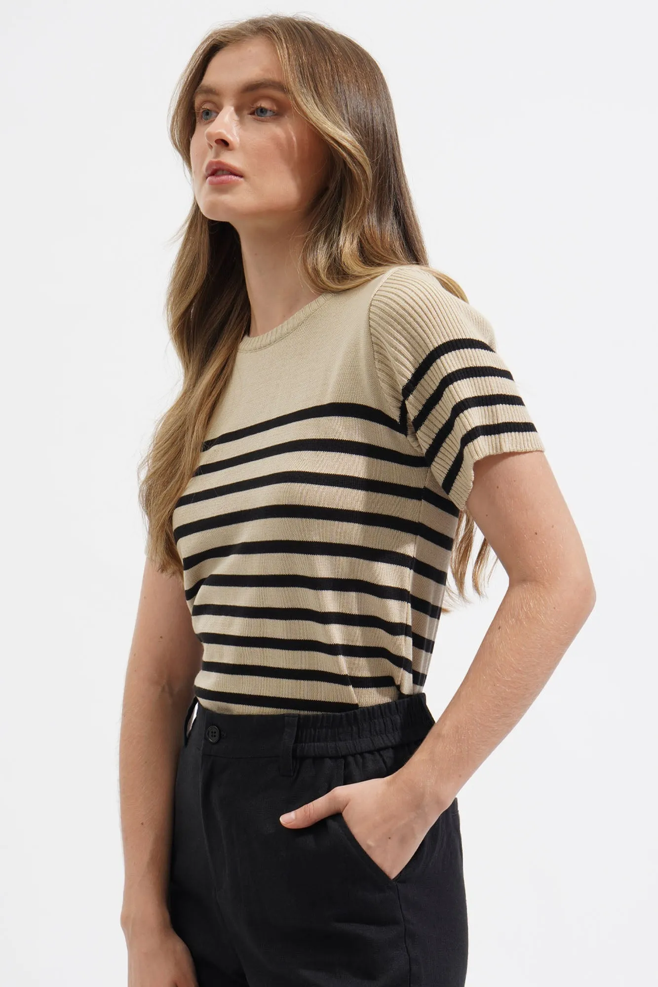 Closet Staples Striped Flat Knit Tee