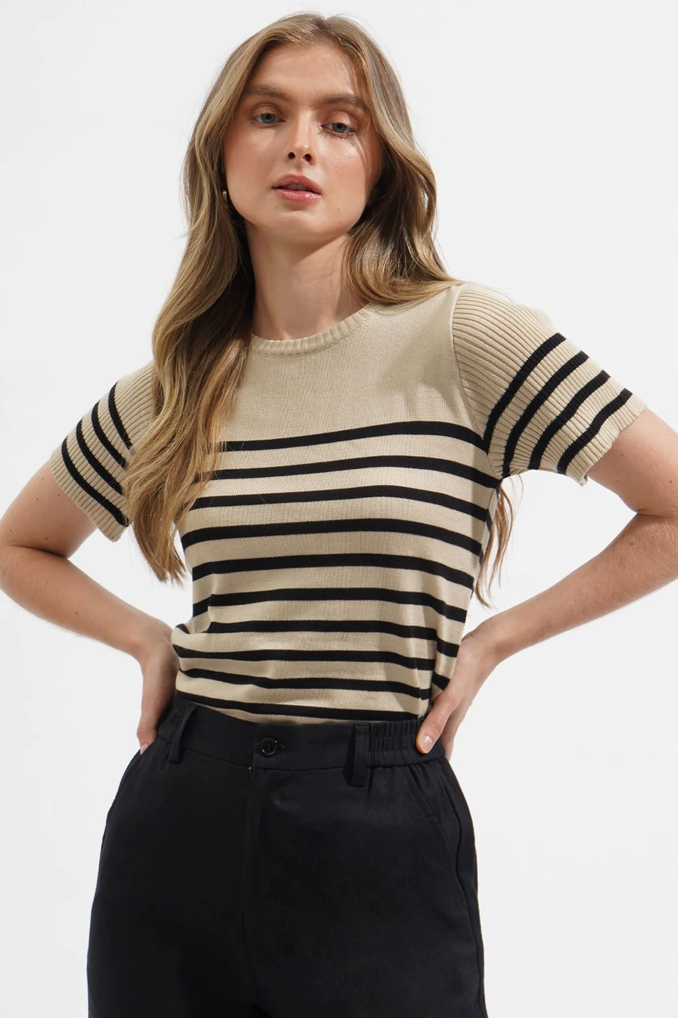 Closet Staples Striped Flat Knit Tee