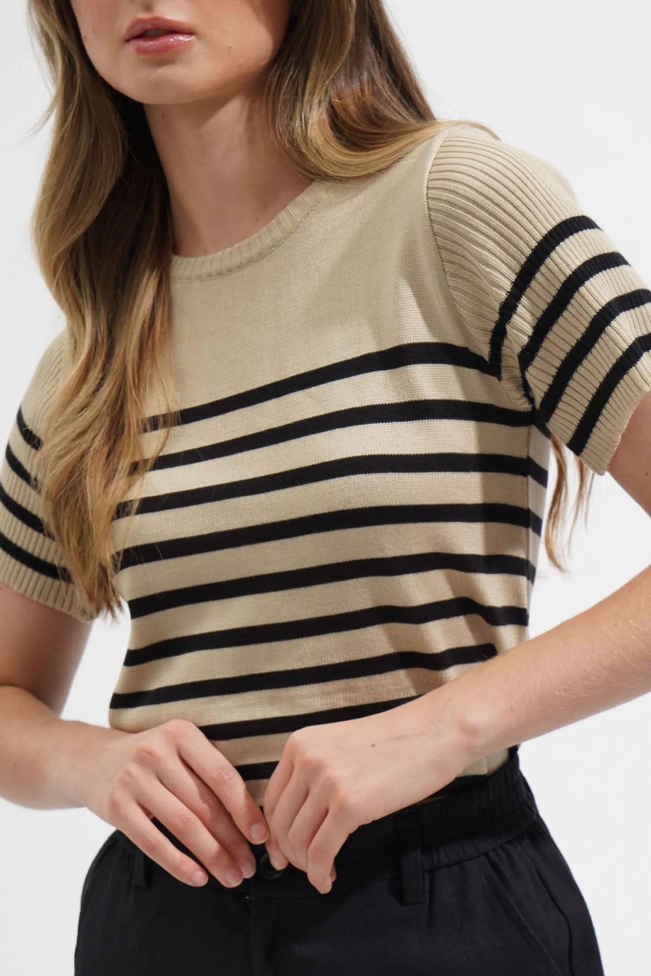 Closet Staples Striped Flat Knit Tee