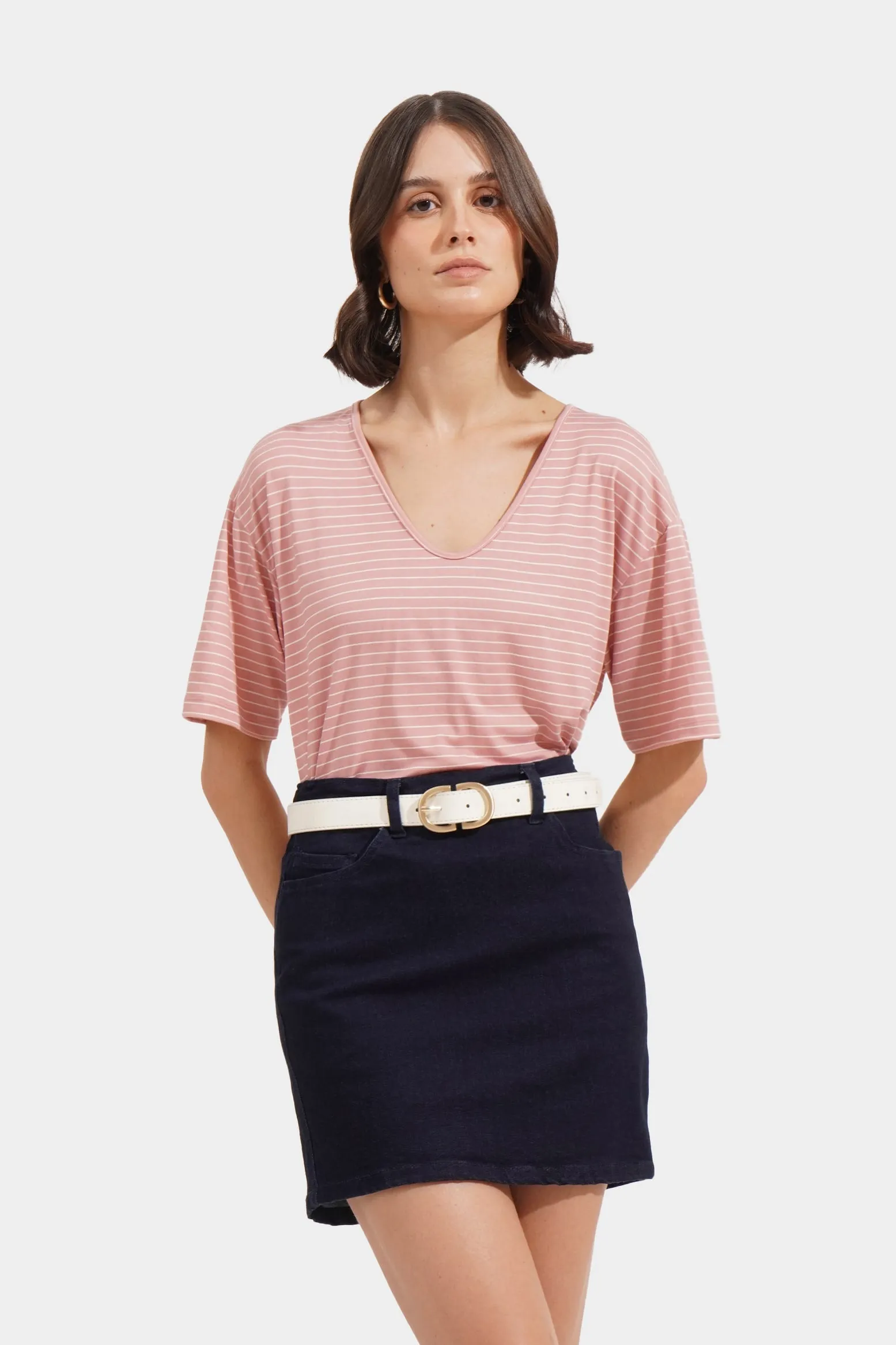 Closet Staples Striped V-Neck Tee