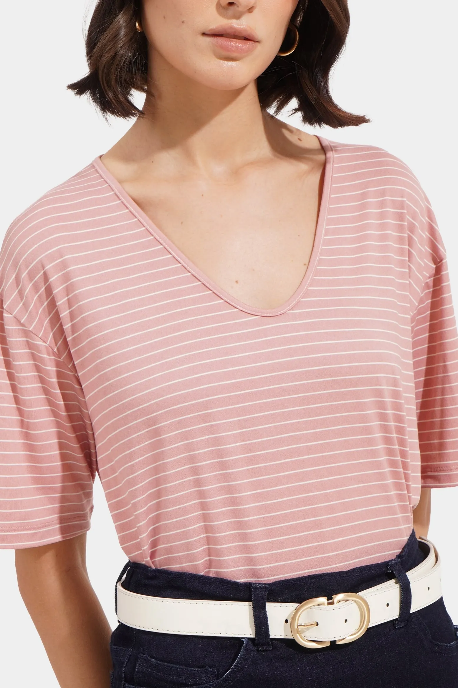 Closet Staples Striped V-Neck Tee