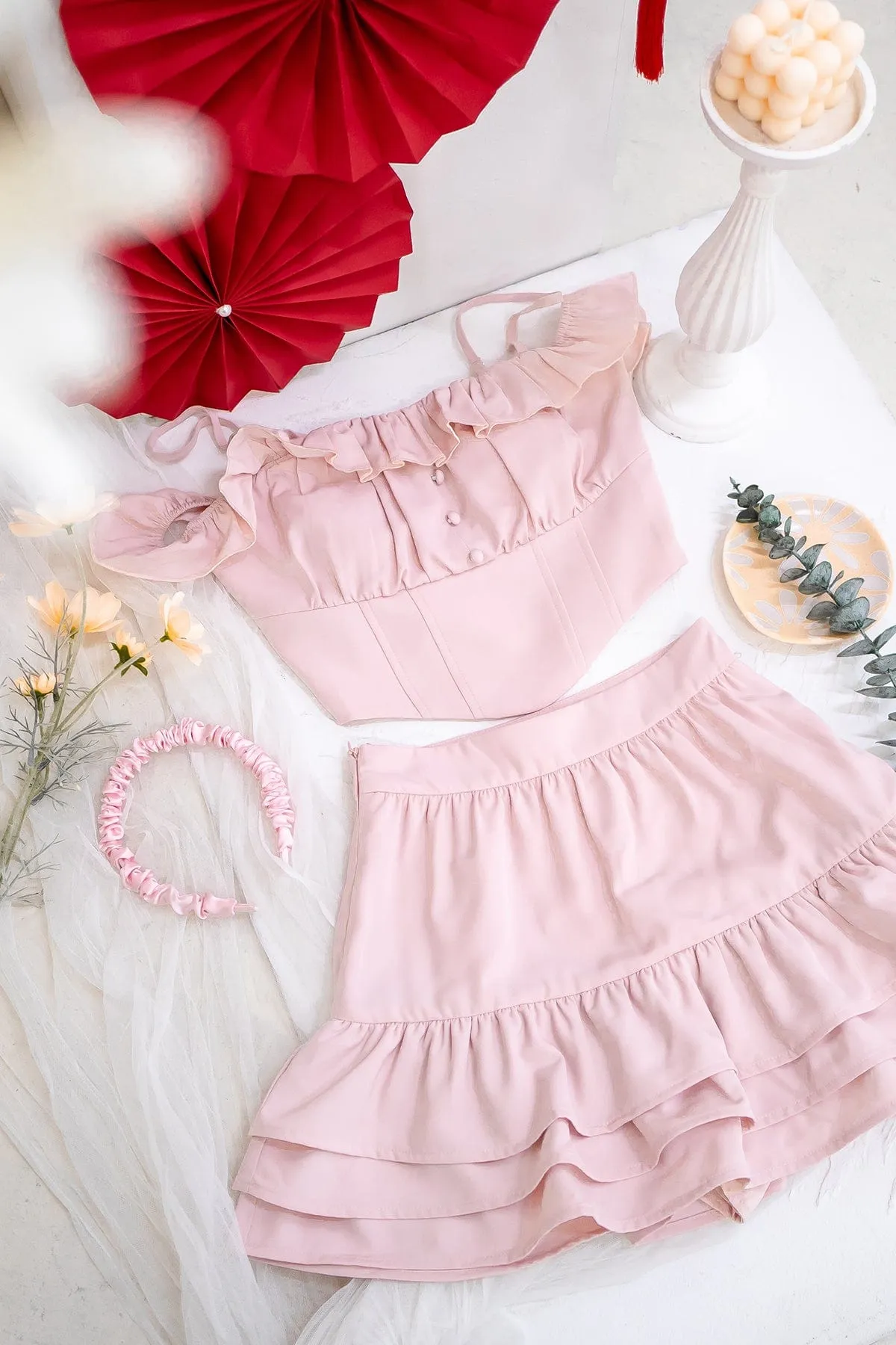 CORETTA OFFSIE TOP IN PINK