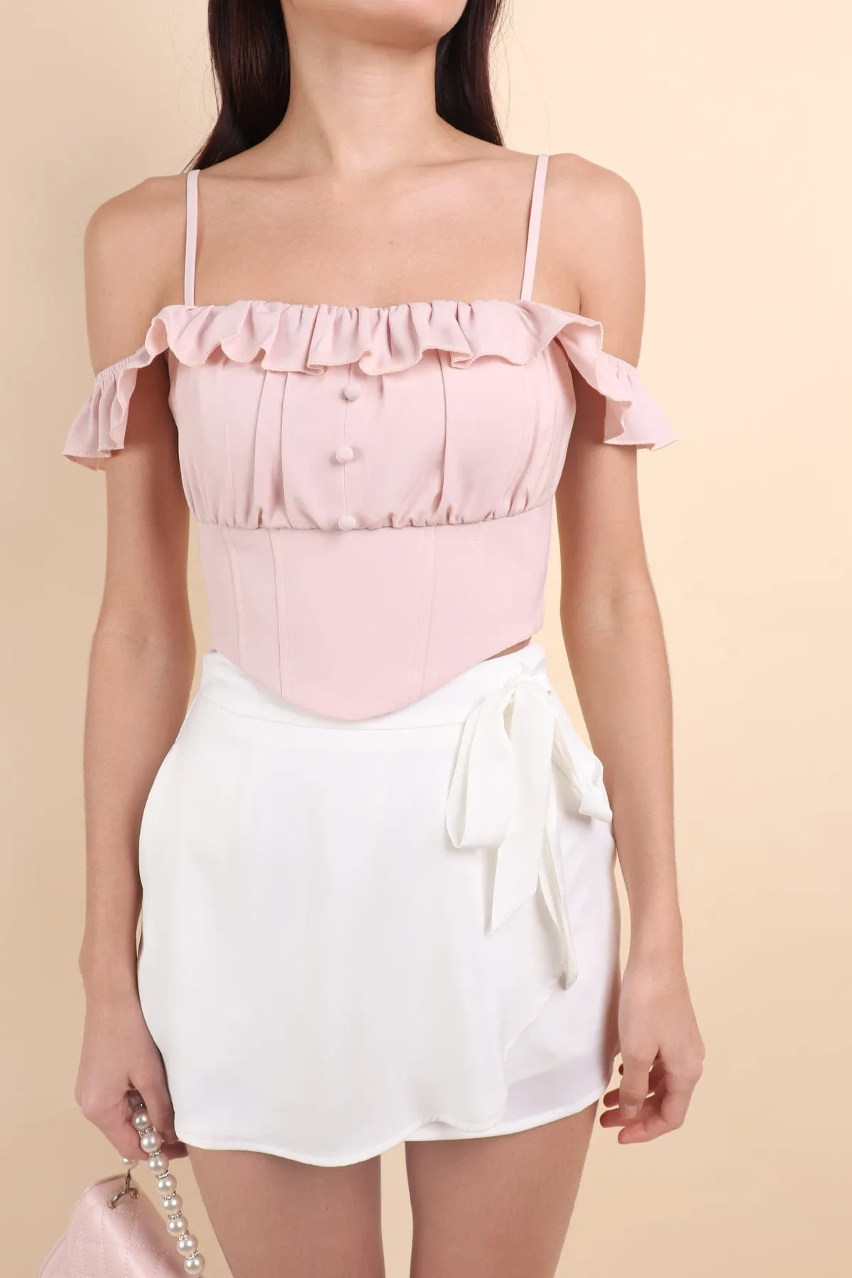 CORETTA OFFSIE TOP IN PINK