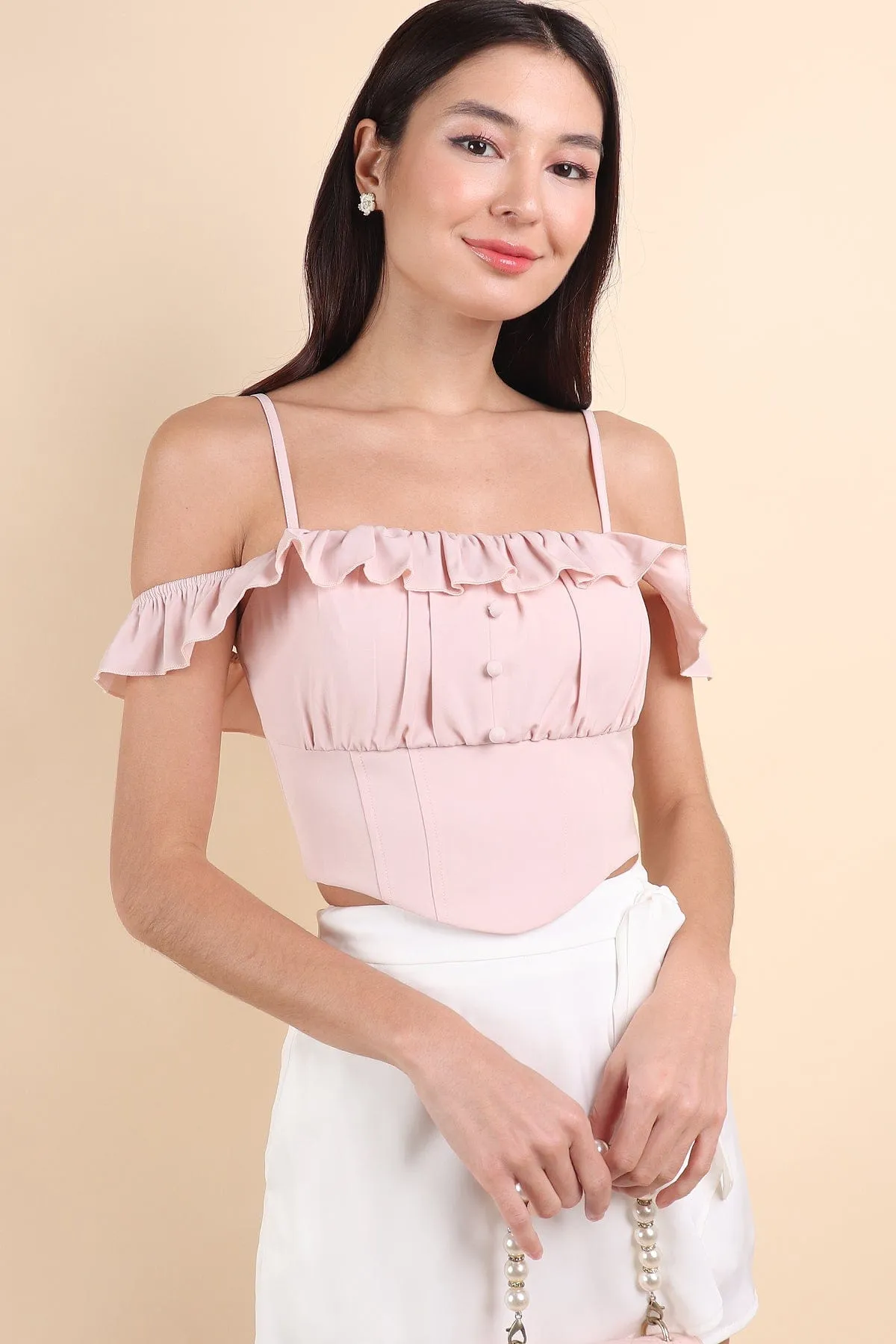 CORETTA OFFSIE TOP IN PINK
