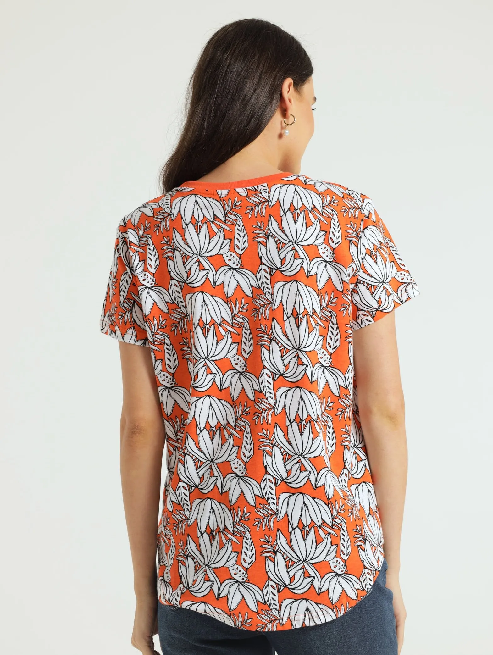 Cotton Crew Tee - Burnt Orange