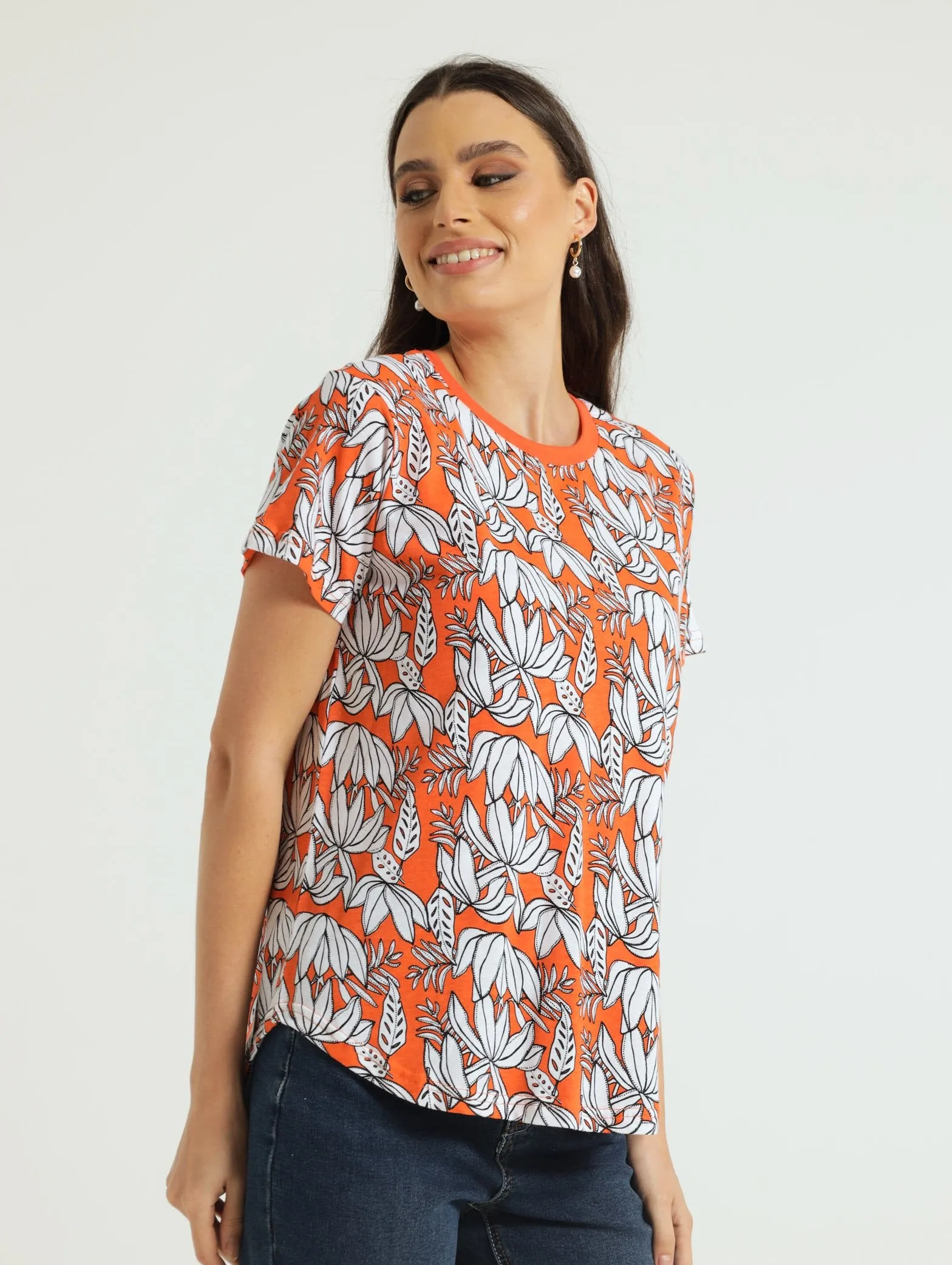 Cotton Crew Tee - Burnt Orange