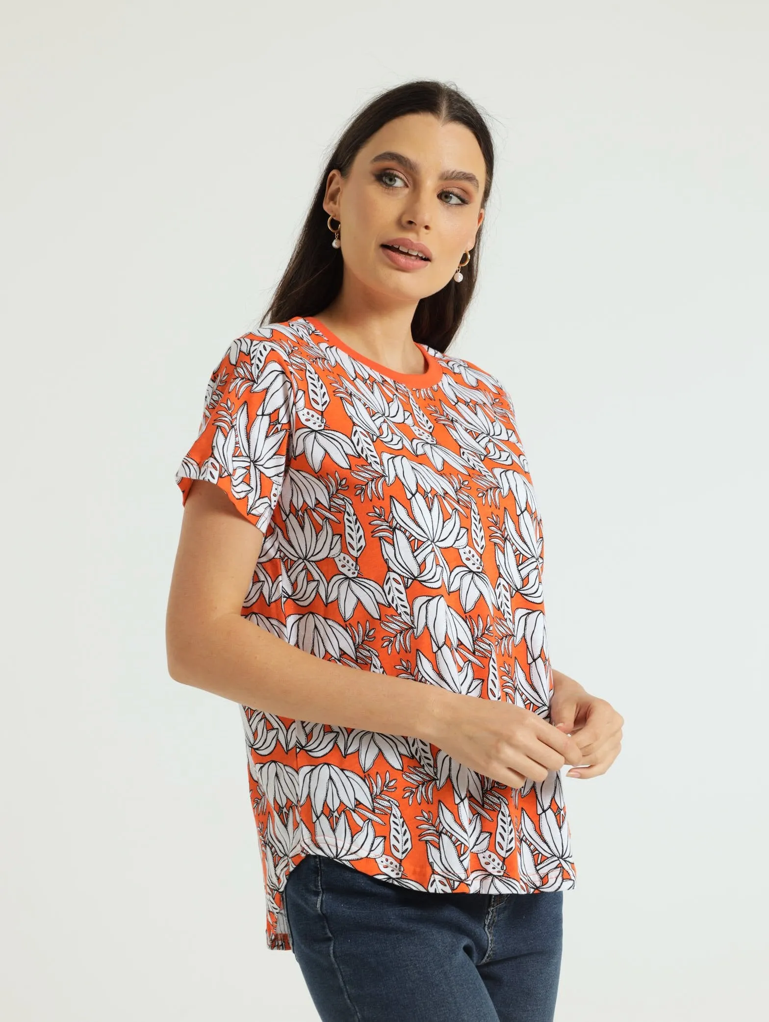 Cotton Crew Tee - Burnt Orange