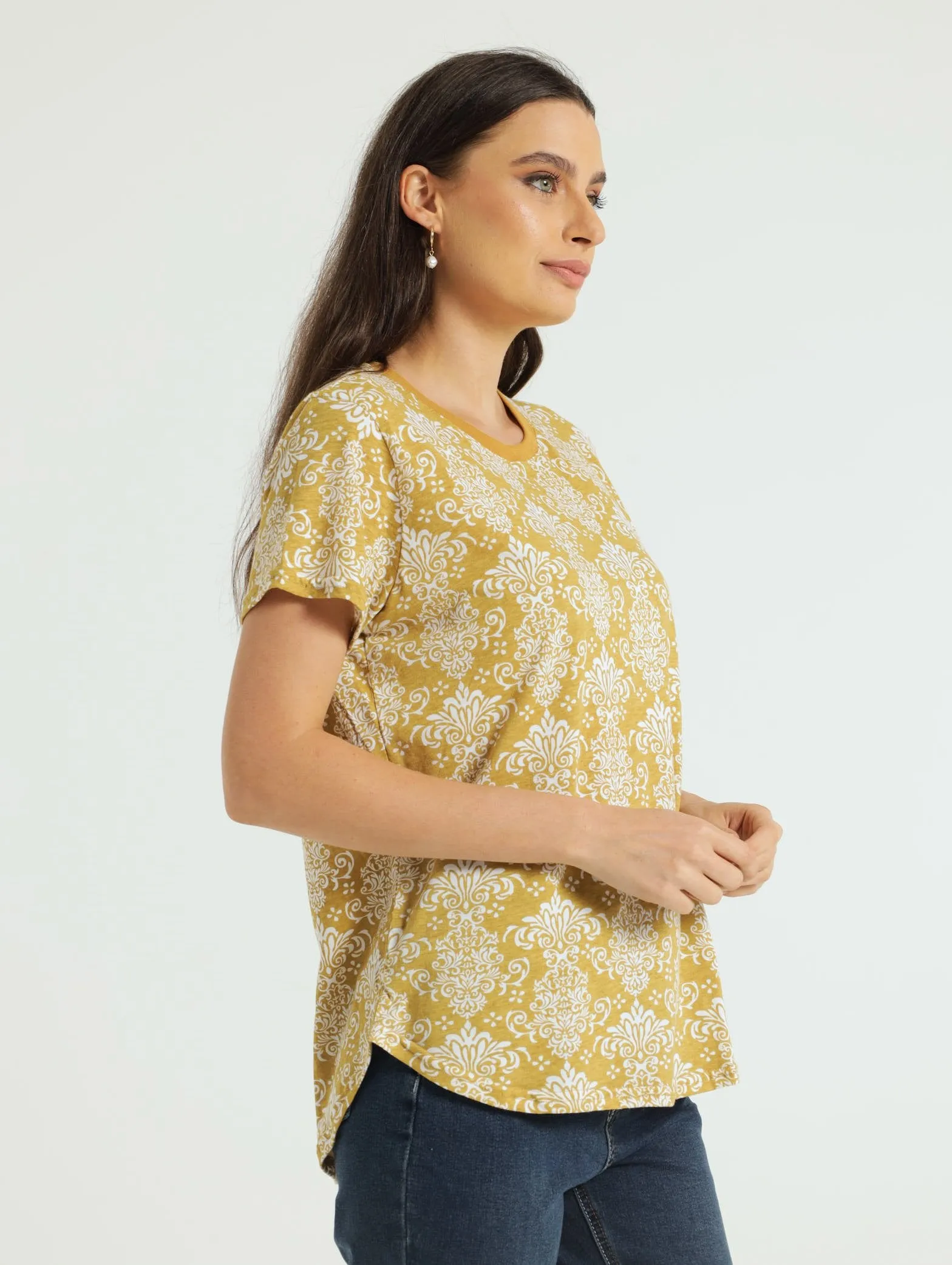 Cotton Crew Tee - Chartreuse