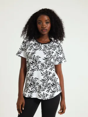 Cotton Crew Tee - White/Black