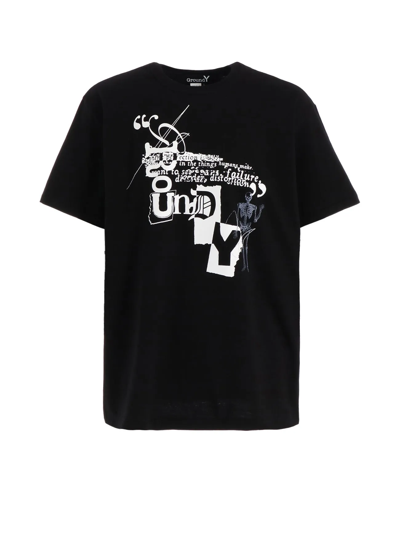 COTTON JERSEY SKULL WORD T-SHIRT