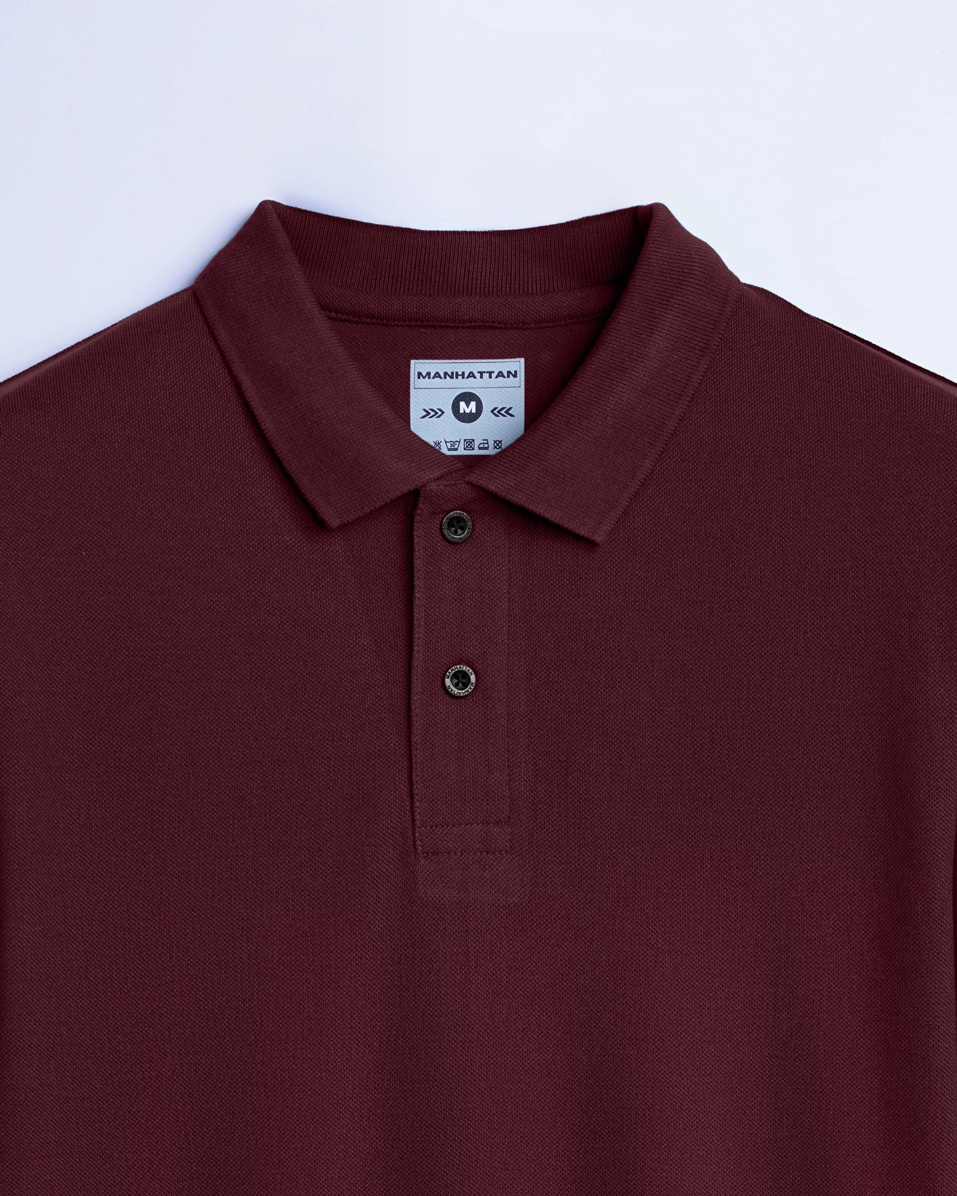 Cotton Polo Full Sleeve Unisex Maroon Without Pocket