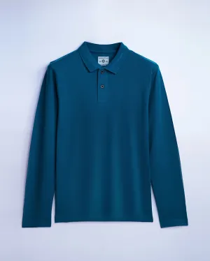 Cotton Polo Full Sleeve Unisex Teal Green Without Pocket