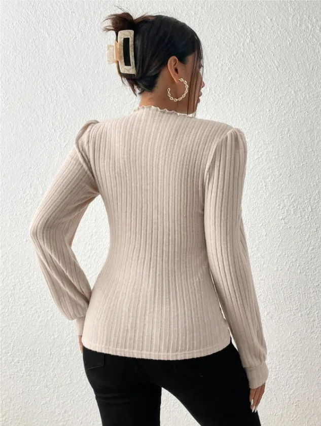 Cream Scallop Hem Top