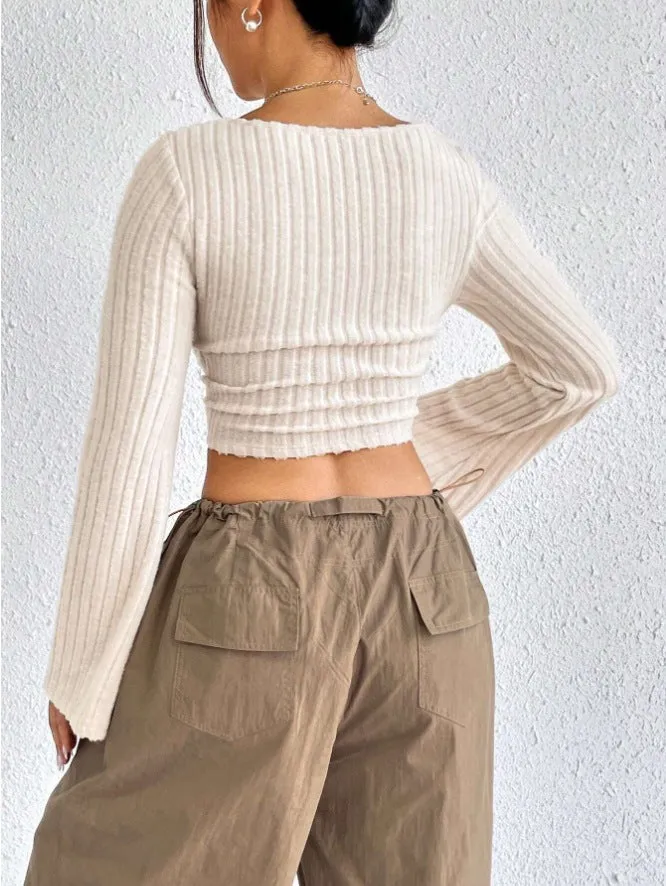 Cream Top With Bell Sleeves