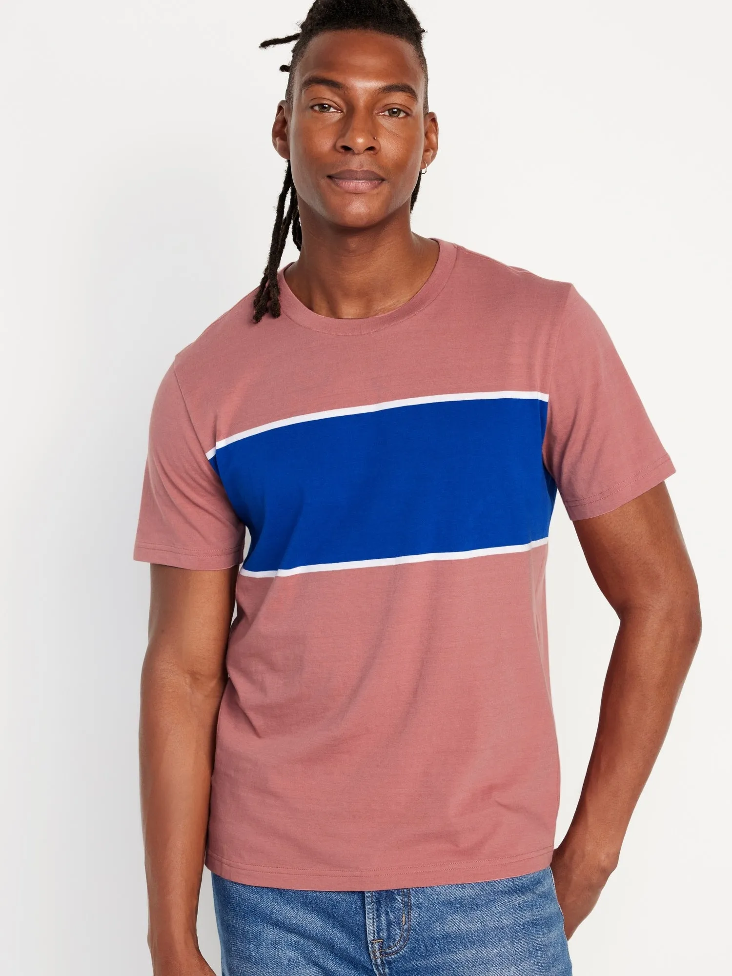 Crew-Neck Striped T-Shirt for Men