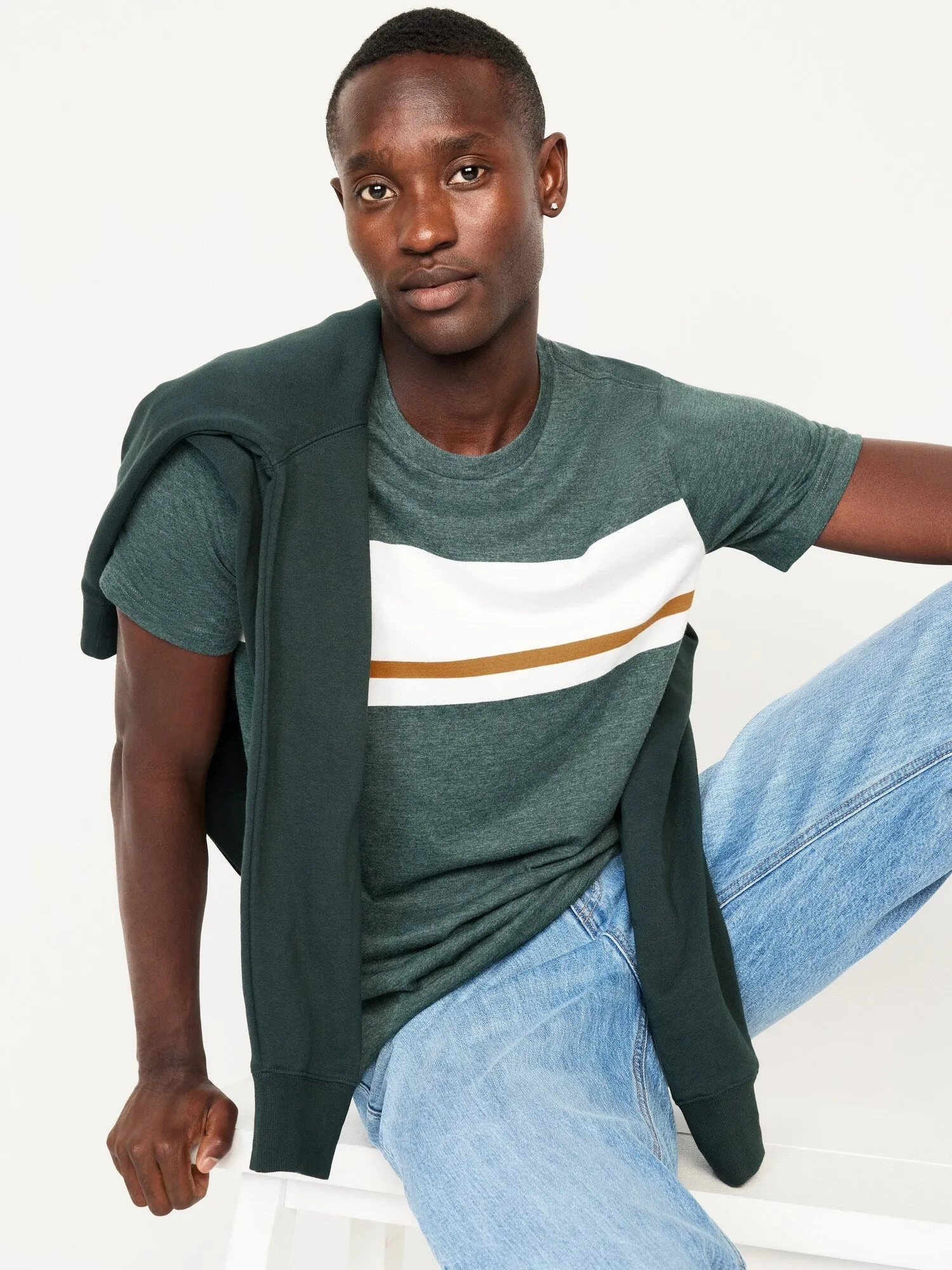 Crew-Neck Striped T-Shirt