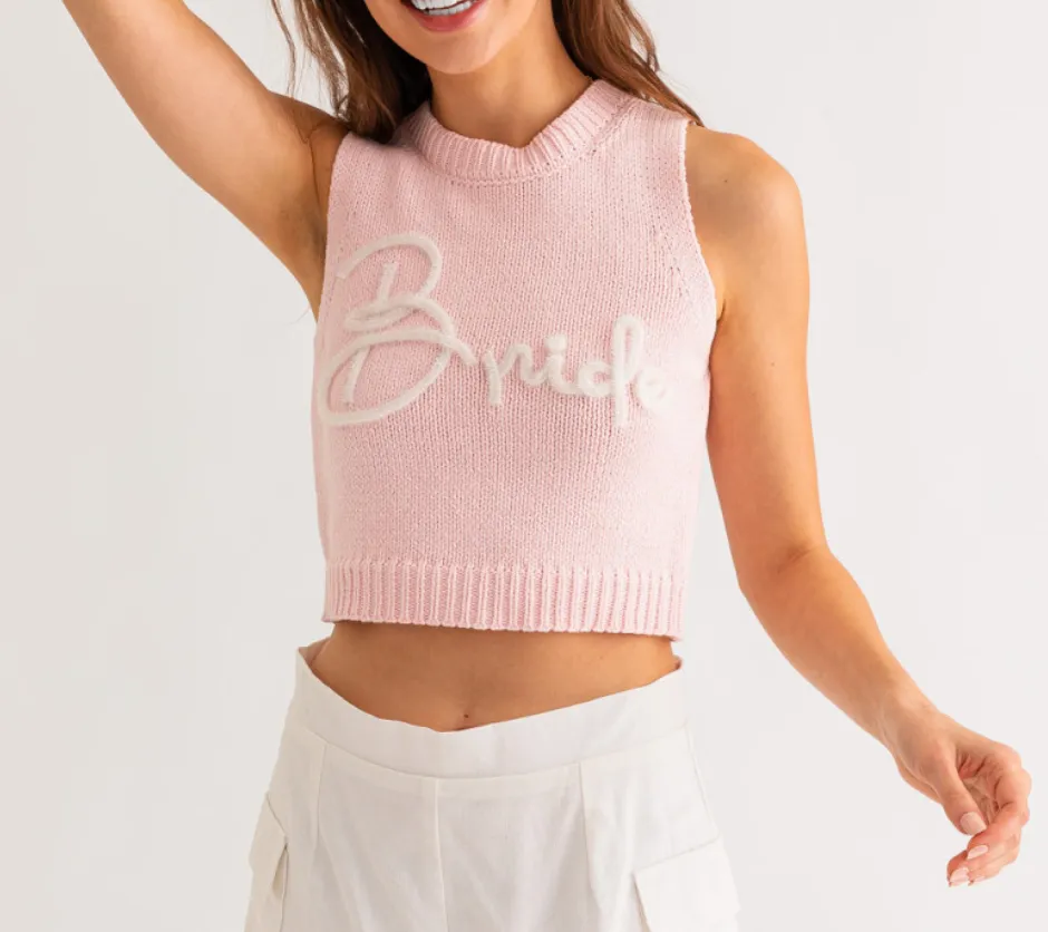 Crewneck Sleeveless Sweater Tank Top