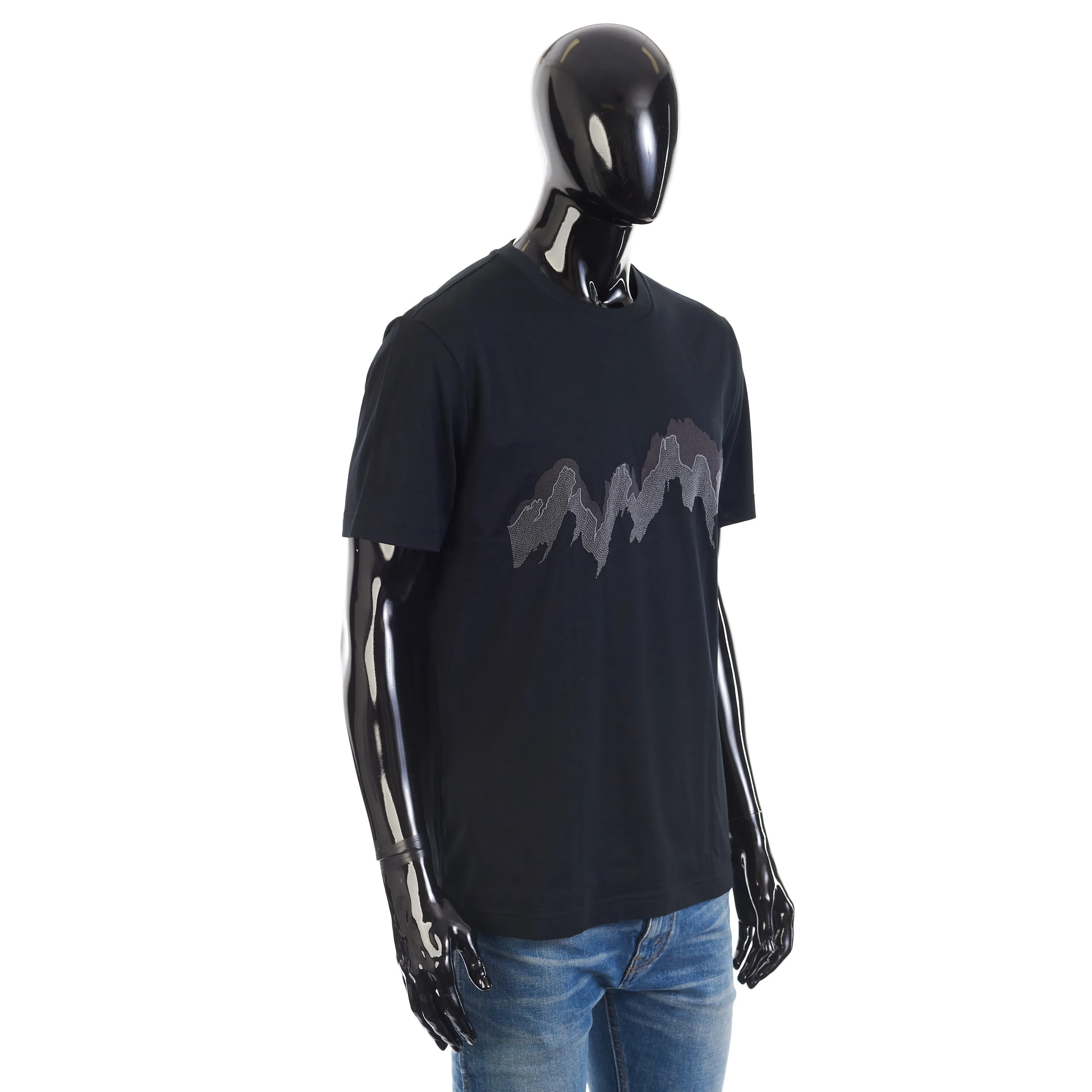Crewneck Tshirt In Black Cotton