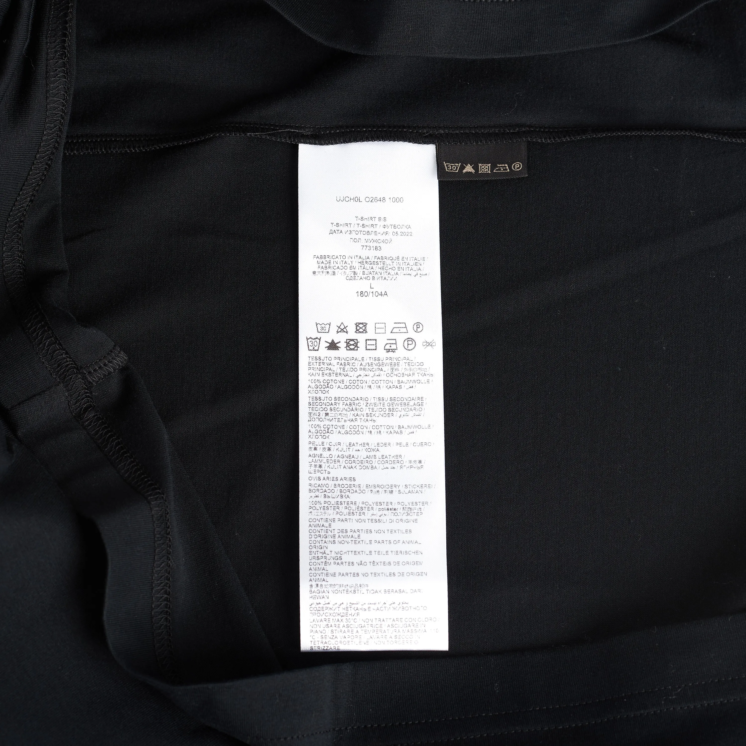 Crewneck Tshirt In Black Cotton
