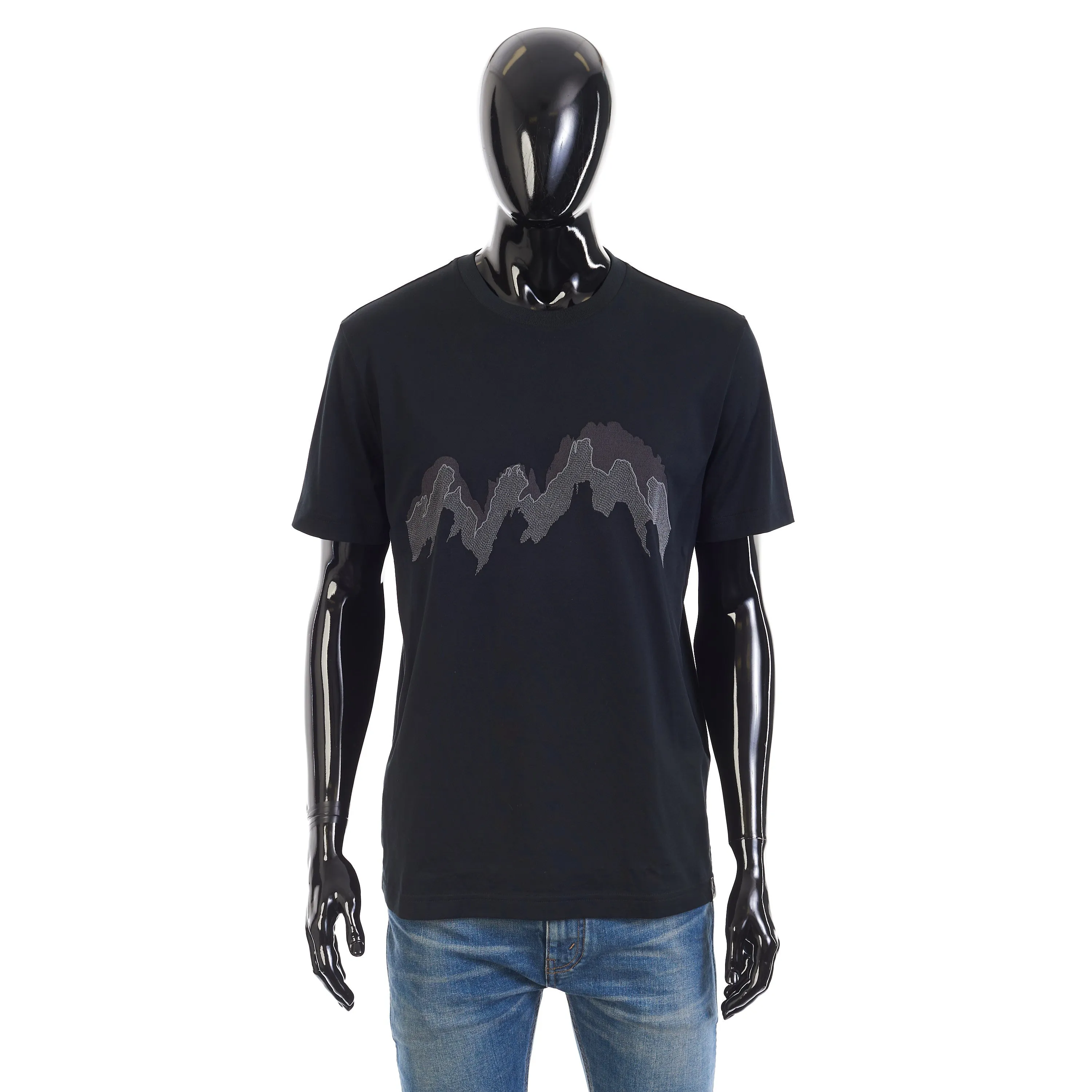 Crewneck Tshirt In Black Cotton