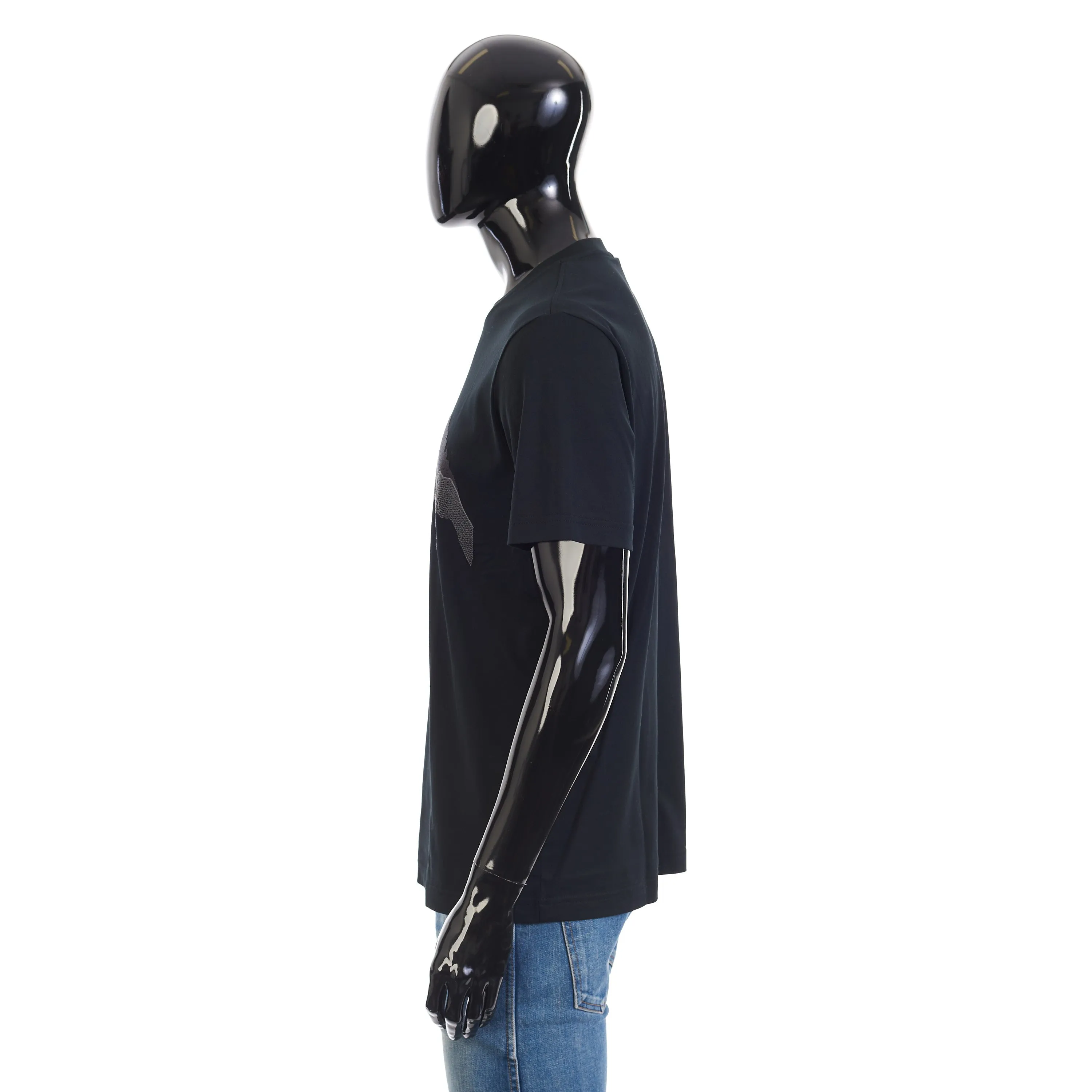 Crewneck Tshirt In Black Cotton