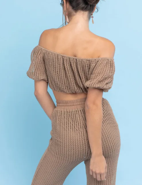 Crochet Off Shoulder Crop Top