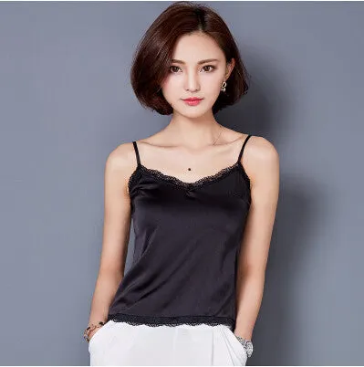 Crop Top Clothes Tropical womens tank tops Silk Women Shirt Sleeveless Blusa Summer