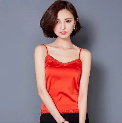 Crop Top Clothes Tropical womens tank tops Silk Women Shirt Sleeveless Blusa Summer