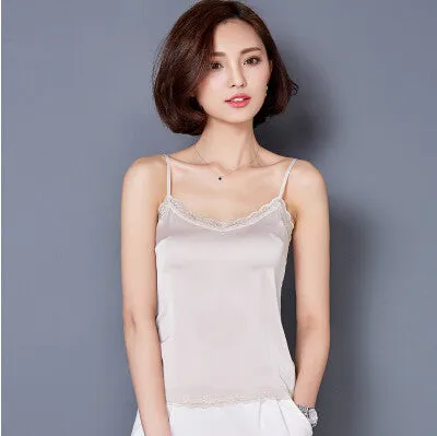 Crop Top Clothes Tropical womens tank tops Silk Women Shirt Sleeveless Blusa Summer