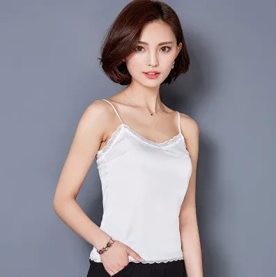 Crop Top Clothes Tropical womens tank tops Silk Women Shirt Sleeveless Blusa Summer