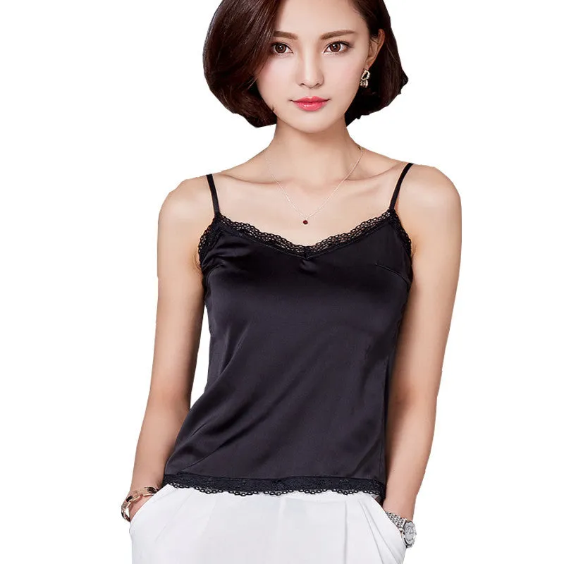 Crop Top Clothes Tropical womens tank tops Silk Women Shirt Sleeveless Blusa Summer