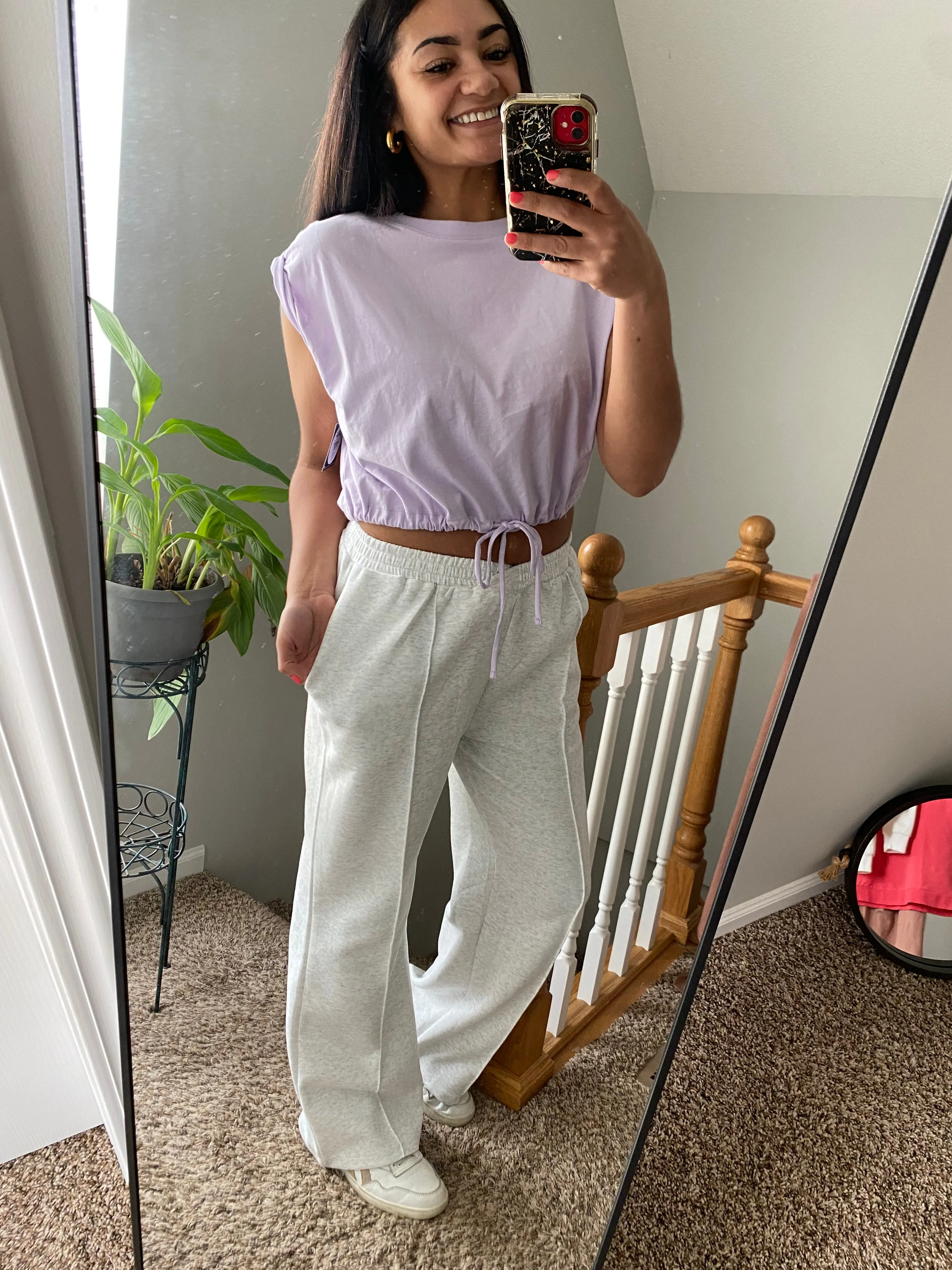 Cropped Drawstring Top - Lavender
