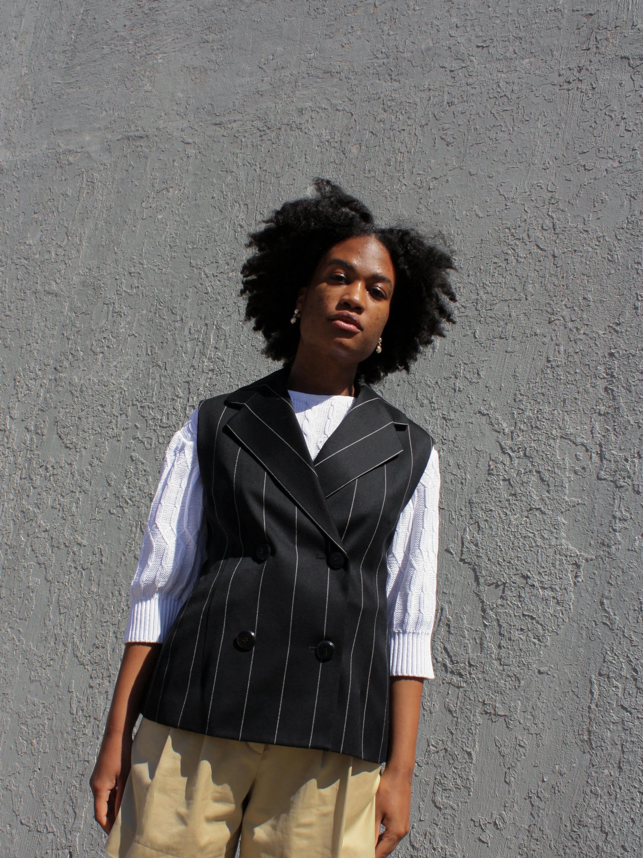 Double Breasted Pinstripe Vest