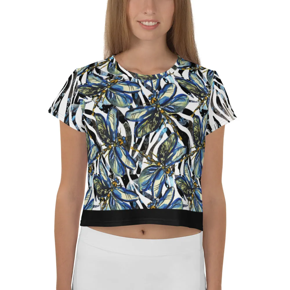 Dragonflies Zebra - Crop Tee