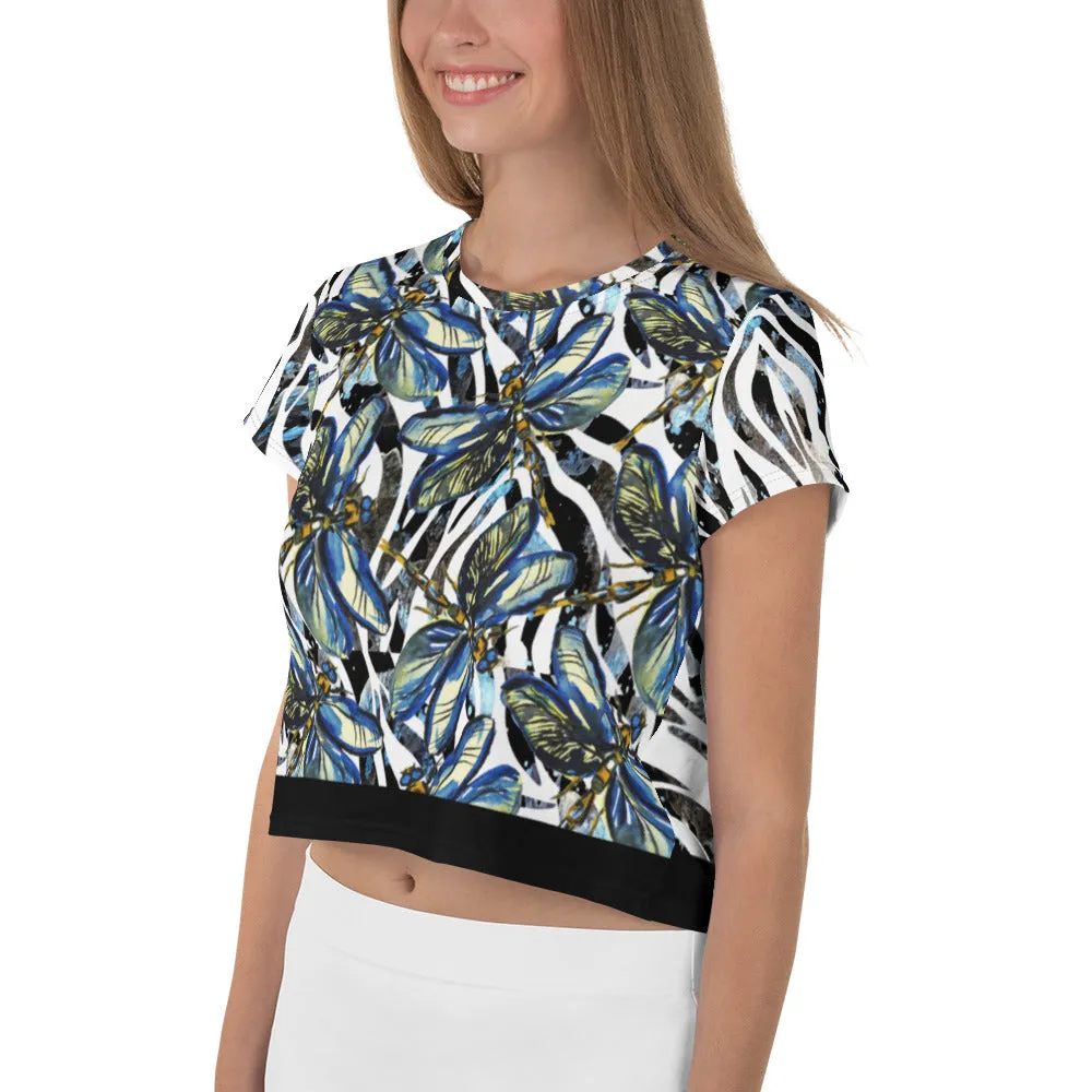 Dragonflies Zebra - Crop Tee
