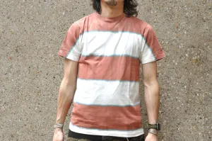Dubble Works 6oz Tie-Dye Loopwheel Striped Tee (Brown X Blue)