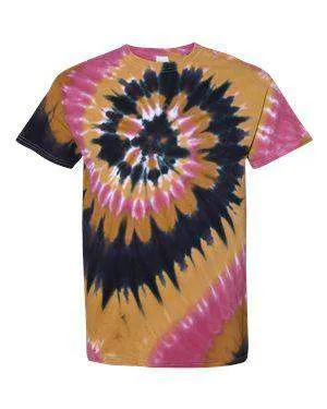 Dyenomite Men's Multi-Color Spiral Tie-Dye T-Shirt - 200MS