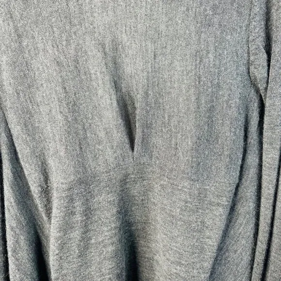 Eileen Fisher Gray Knit Open Front Cardigan Sweater Drape Small Warm
