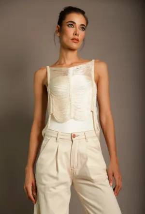 Elegant Raffia Women's Top