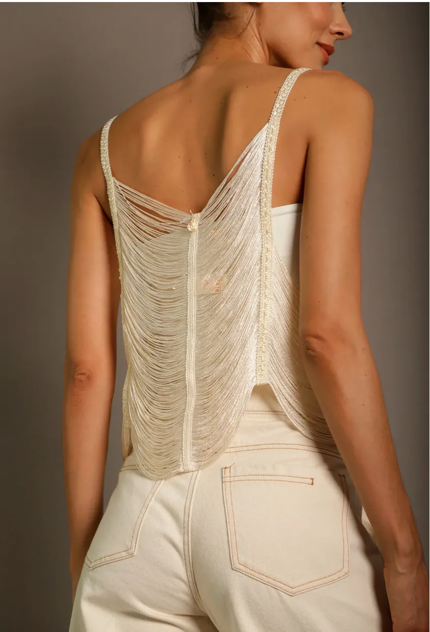 Elegant Raffia Women's Top