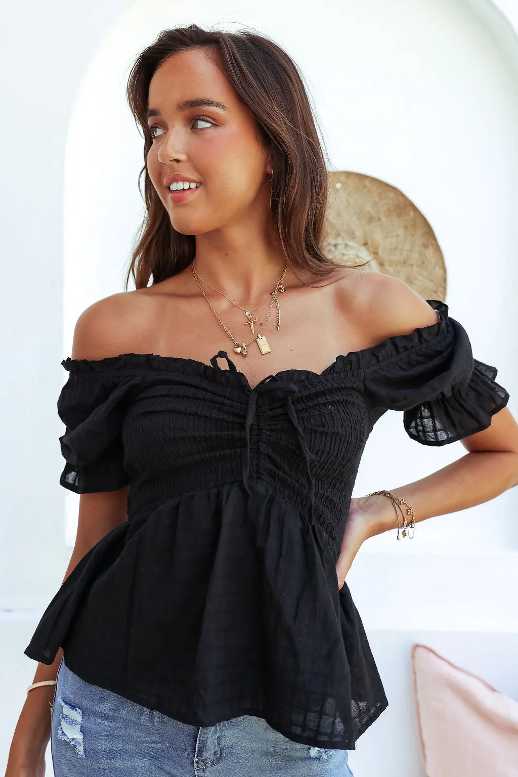 Elton Boho Top -Black