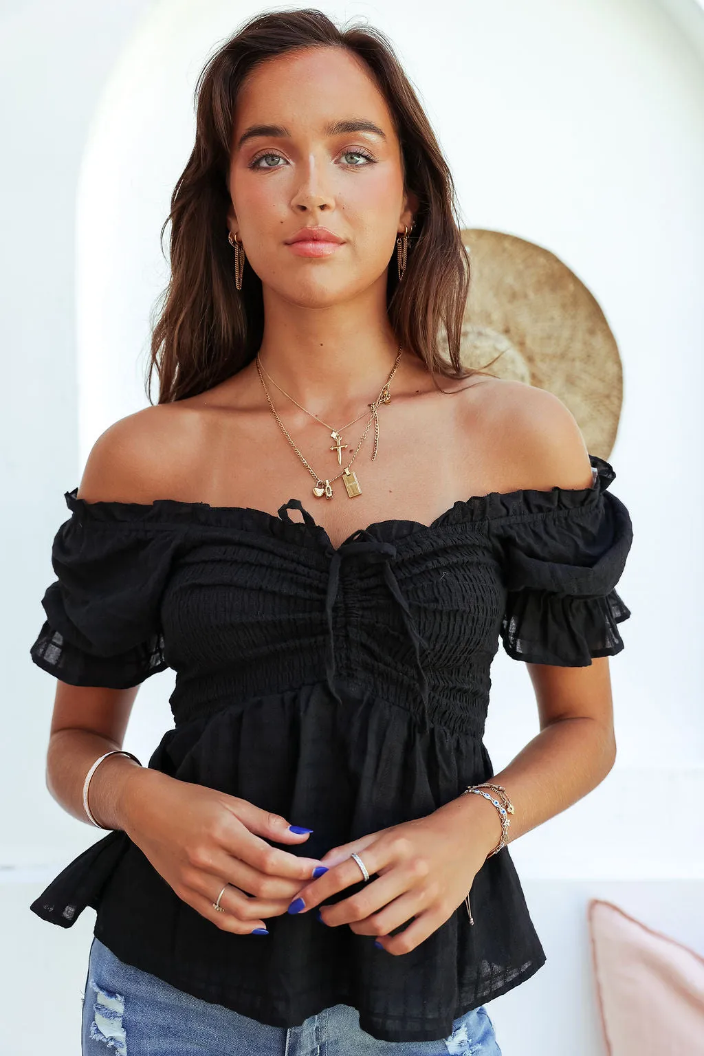 Elton Boho Top -Black