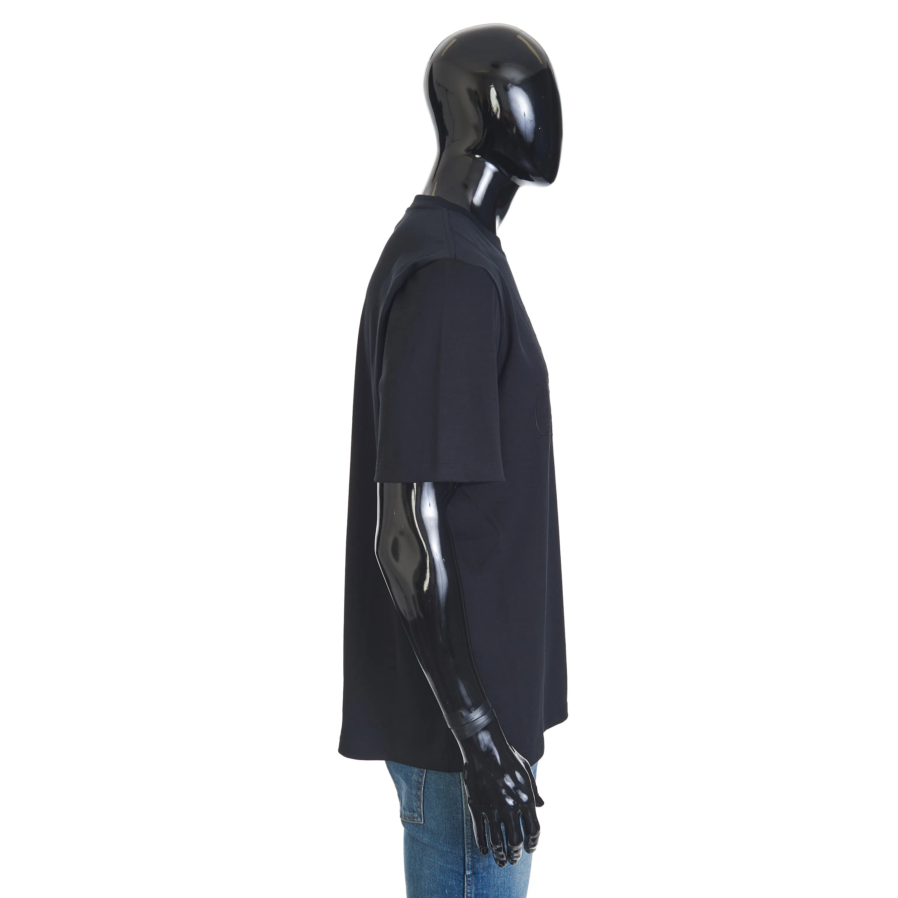Embroidered Scritto T-shirt In Black Cotton