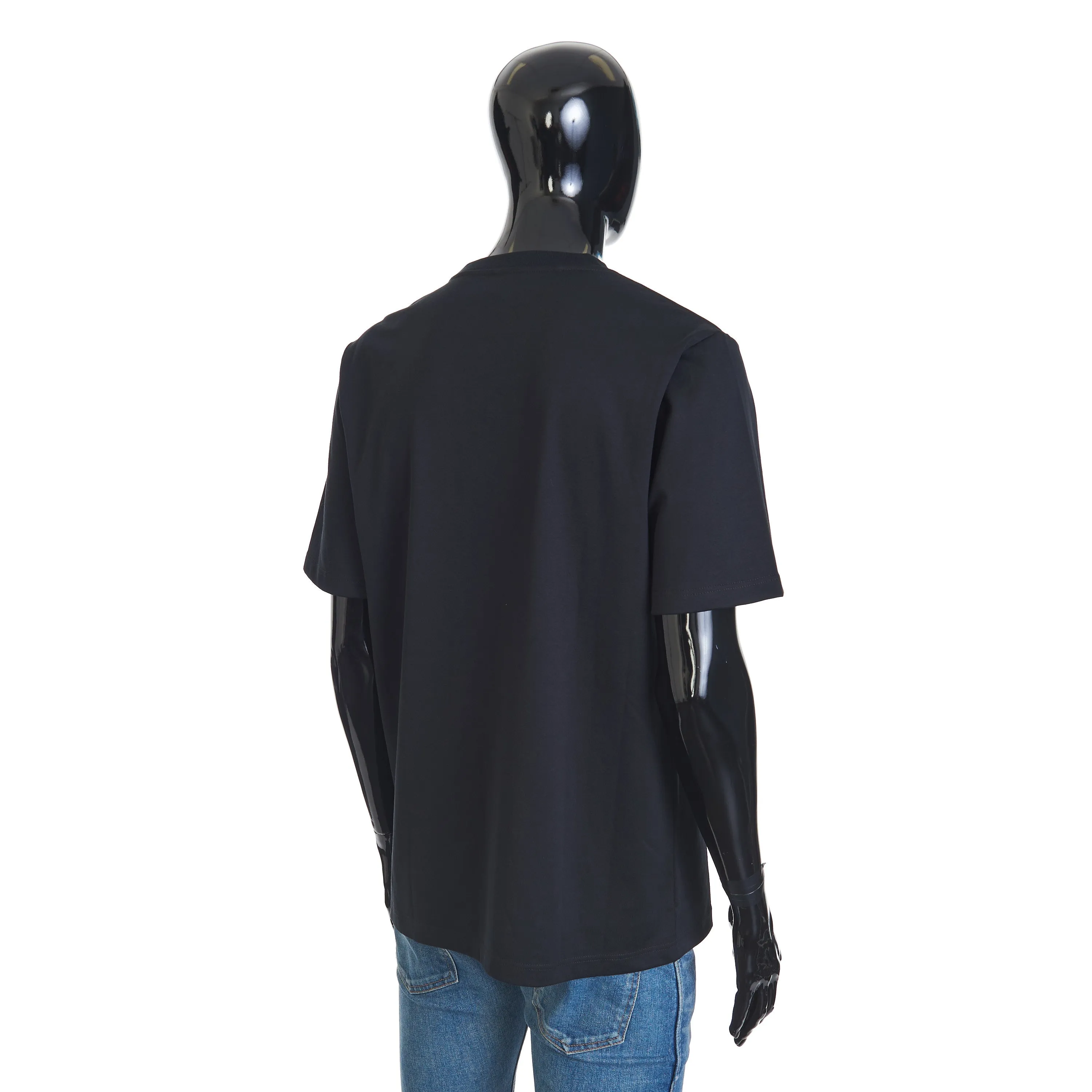 Embroidered Scritto T-shirt In Black Cotton