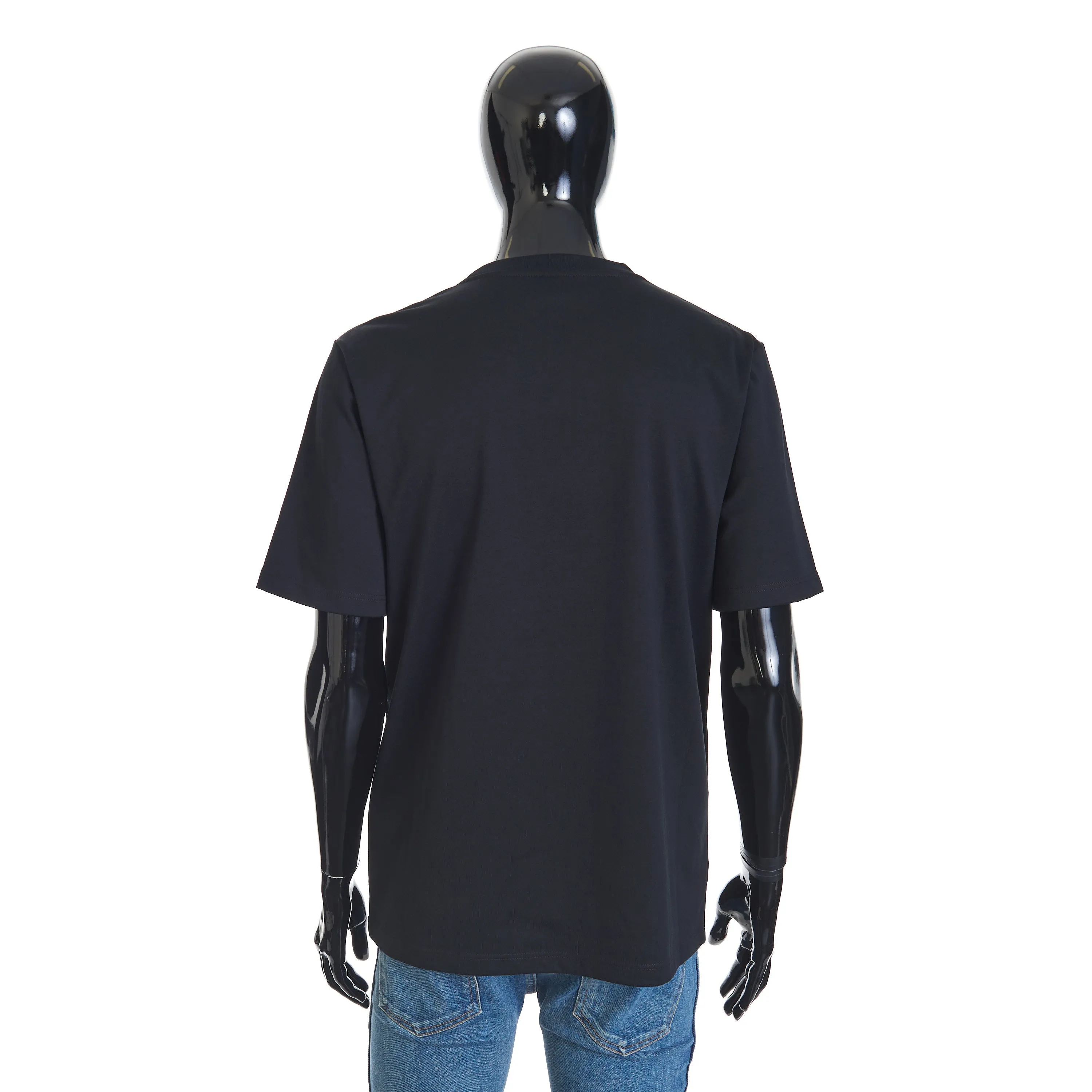 Embroidered Scritto T-shirt In Black Cotton